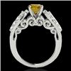 Image 2 : 2 CTW Certified Si/I Fancy Intense Yellow Diamond Solitaire Ring 10K White Gold - REF-305H5A - 35275