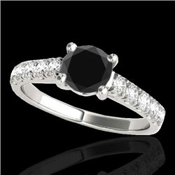 2.1 CTW Certified VS Black Diamond Solitaire Ring 10K White Gold - REF-81Y8K - 35501