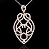 Image 1 : 1.80 CTW Micro Pave VS/SI Diamond Heart Necklace Designer 14K Rose Gold - REF-144X5T - 21258