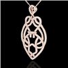 Image 2 : 1.80 CTW Micro Pave VS/SI Diamond Heart Necklace Designer 14K Rose Gold - REF-144X5T - 21258