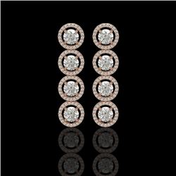 5.36 CTW Diamond Designer Earrings 18K Rose Gold - REF-842A2X - 42585