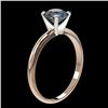 Image 4 : 1 CTW Certified Intense Blue SI Diamond Solitaire Engagement Ring 10K Rose Gold - REF-136N4Y - 32891