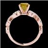 Image 2 : 1.4 CTW Certified Si/I Fancy Intense Yellow Diamond Solitaire Ring 10K Rose Gold - REF-162M4H - 3524