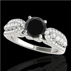 1.7 CTW Certified VS Black Diamond Solitaire Ring 10K White Gold - REF-89X6T - 35262