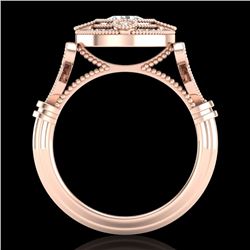 1.12 CTW VS/SI Diamond Solitaire Art Deco Ring 18K Rose Gold - REF-250K2W - 36978