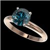 Image 1 : 2 CTW Certified Intense Blue SI Diamond Solitaire Engagement Ring 10K Rose Gold - REF-417M6H - 32939