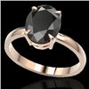 Image 2 : 5 CTW Black VS/SI Diamond Designer Inspired Solitaire Ring 14K Rose Gold - REF-161W8F - 22054