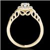 Image 2 : 1.55 CTW H-SI/I Certified Diamond Solitaire Halo Ring 10K Yellow Gold - REF-180W2F - 34362