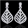 Image 1 : 2.50 CTW Micro Pave VS/SI Diamond Earrings Designer 18K White Gold - REF-214H5A - 21151