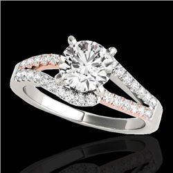 1.65 CTW H-SI/I Certified Diamond Solitaire Ring 10K White & Rose Gold - REF-218A2X - 35301