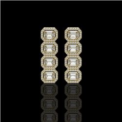 5.33 CTW Emerald Cut Diamond Designer Earrings 18K Yellow Gold - REF-1125Y6K - 42793