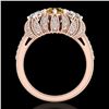 Image 4 : 2.26 CTW Intense Fancy Yellow Diamond Art Deco 3 Stone Ring 18K Rose Gold - REF-254T5M - 37750