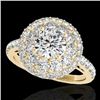 Image 1 : 2.09 CTW H-SI/I Certified Diamond Solitaire Halo Ring 10K Yellow Gold - REF-220M2H - 33690