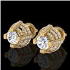 Image 1 : 2.75 CTW VS/SI Diamond Micro Pave Stud Earrings 18K Yellow Gold - REF-320A2X - 36952