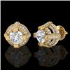 Image 2 : 2.75 CTW VS/SI Diamond Micro Pave Stud Earrings 18K Yellow Gold - REF-320A2X - 36952