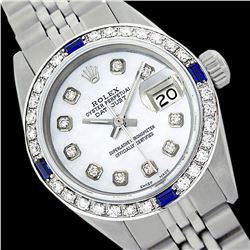 Rolex Ladies Stainless Steel, Diam Dial & Diam/Sapphire Bezel, Sapphire Crystal - REF-426H5W