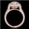 Image 2 : 2.16 CTW H-SI/I Certified Diamond Solitaire Halo Ring 10K Rose Gold - REF-208Y2K - 33950