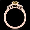 Image 4 : 1.5 CTW Intense Fancy Yellow Diamond Solitaire Classic Ring 18K Rose Gold - REF-218N2Y - 37603