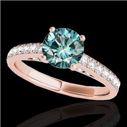 1.5 CTW Si Certified Fancy Blue Diamond Solitaire Ring 10K Rose Gold - REF-200Y2K - 34868