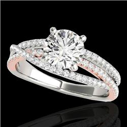 1.4 CTW H-SI/I Certified Diamond Solitaire Ring 10K White & Rose Gold - REF-218N2Y - 35543