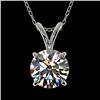 Image 1 : 1.01 CTW Certified H-SI/I Quality Diamond Solitaire Necklace 10K White Gold - REF-147W2F - 36753