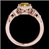 Image 2 : 1.56 CTW Certified Si/I Fancy Intense Yellow Diamond Solitaire Halo Ring 10K Rose Gold - REF-209Y3K 