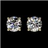 Image 1 : 1.11 CTW Certified H-SI/I Quality Diamond Solitaire Stud Earrings 10K Yellow Gold - REF-94K5W - 3658