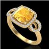 Image 2 : 3.75 CTW Citrine & Micro VS/SI Diamond Ring 18K Yellow Gold - REF-65H3A - 23000