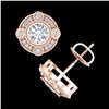 Image 4 : 1.5 CTW VS/SI Diamond Solitaire Art Deco Stud Earrings 18K Rose Gold - REF-263M6H - 36981