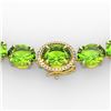 Image 1 : 148 CTW Peridot & VS/SI Diamond Halo Micro Solitaire Necklace 14K Yellow Gold - REF-913M8H - 22308