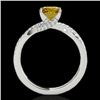 Image 2 : 1.3 CTW Certified Si/I Fancy Intense Yellow Diamond Solitaire Ring 10K White Gold - REF-174M5H - 352