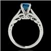 Image 2 : 1 CTW Si Certified Fancy Blue Diamond Solitaire Ring 10K White Gold - REF-160W2F - 35142