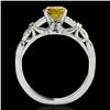 Image 2 : 1.2 CTW Certified Si/I Fancy Intense Yellow Diamond Solitaire Ring 10K White Gold - REF-209H3A - 352