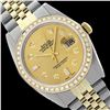 Image 1 : Rolex Men's Two Tone 14K Gold/SS, QuickSet, Diamond Dial & Diamond Bezel - REF-563A2N