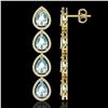 Image 2 : 10.4 CTW Sky Topaz & Diamond Halo Earrings 10K Yellow Gold - REF-152M2H - 41314