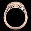 Image 1 : 1.06 CTW VS/SI Diamond Solitaire Art Deco 3 Stone Ring 18K Rose Gold - REF-180H2A - 36894