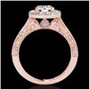 Image 2 : 2.22 CTW H-SI/I Certified Diamond Solitaire Halo Ring 10K Rose Gold - REF-360A2X - 33734