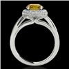 Image 2 : 1.65 CTW Certified Si/I Fancy Intense Yellow Diamond Solitaire Halo Ring 10K White Gold - REF-180W2F