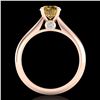Image 4 : 1.08 CTW Intense Fancy Yellow Diamond Engagement Art Deco Ring 18K Rose Gold - REF-236A4X - 38205