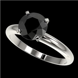 2.09 CTW Fancy Black VS Diamond Solitaire Engagement Ring 10K White Gold - REF-60A2X - 36452