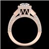 Image 1 : 3.53 CTW Princess VS/SI Diamond Micro Pave 3 Stone Ring 18K Rose Gold - REF-618M2H - 37176