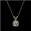 Image 4 : 1.01 CTW Certified H-SI/I Quality Diamond Solitaire Necklace 10K Yellow Gold - REF-147Y2K - 36755
