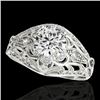 Image 1 : 1.36 CTW H-SI/I Certified Diamond Solitaire Antique Ring 10K White Gold - REF-172W8F - 34711