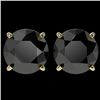 Image 1 : 4 CTW Fancy Black VS Diamond Solitaire Stud Earrings 10K Yellow Gold - REF-79X9T - 33136
