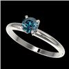 Image 1 : 0.50 CTW Certified Intense Blue SI Diamond Solitaire Engagement Ring 10K White Gold - REF-41X3T - 32