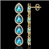 Image 2 : 10.8 CTW Swiss Topaz & Diamond Halo Earrings 10K Yellow Gold - REF-155Y6K - 41317