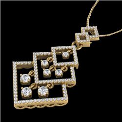 1.50 CTW Micro Pave VS/SI Diamond Necklace Dangling 14K Yellow Gold - REF-168Y2K - 22495