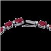 Image 1 : 71.85 CTW Ruby & VS/SI Certified Diamond Eternity Necklace 10K White Gold - REF-563M6H - 29515