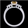 Image 4 : 1.5 CTW Intense Fancy Yellow Diamond Solitaire Classic Ring 18K White Gold - REF-218W2F - 37602