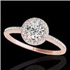 Image 1 : 1.2 CTW H-SI/I Certified Diamond Solitaire Halo Ring 10K Rose Gold - REF-150Y9K - 33500